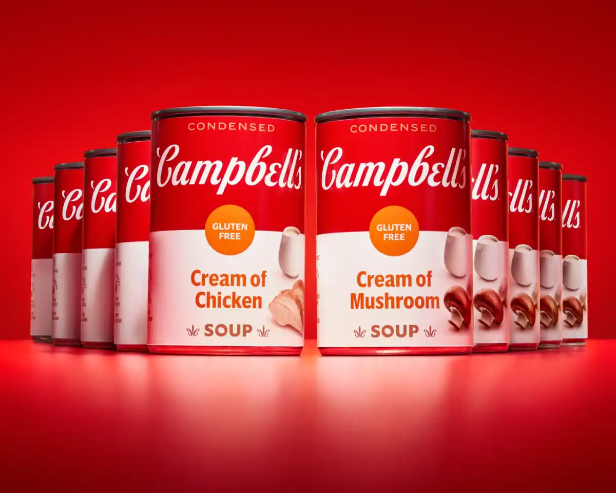 Campbell\'s debutta con la crema di pollo e le zuppe di funghi senza glutine